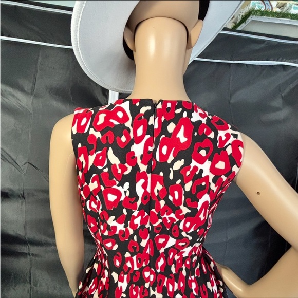 Calvin Klein Red and Black Patterned Mini Dress - Picture 4 of 14